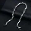 Men's Stainless Steel Beaded Chain Bracelet