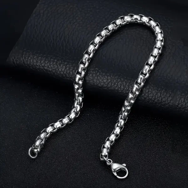 Men's Stainless Steel Beaded Chain Bracelet