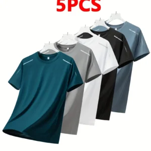 5pcs Men's Summer Athletic T-Shirts