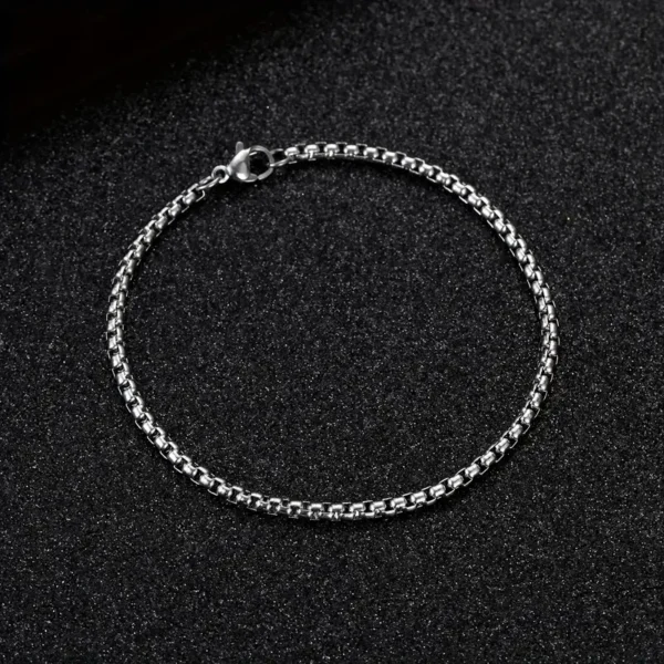 Men's Stainless Steel Beaded Chain Bracelet