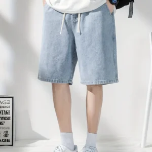 Light Blue Denim Shorts for Men