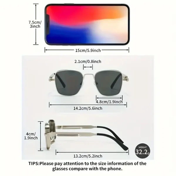 Stylish Square Metal Glasses