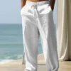 2pcs Men's Lightweight Breathable Summer Pants - White