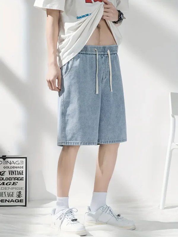 Light Blue Denim Shorts for Men