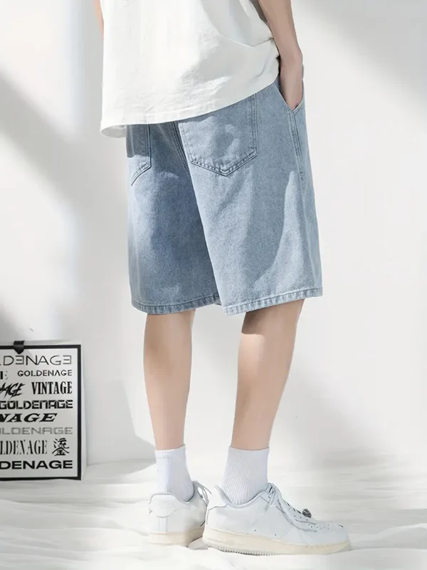 Light Blue Denim Shorts for Men