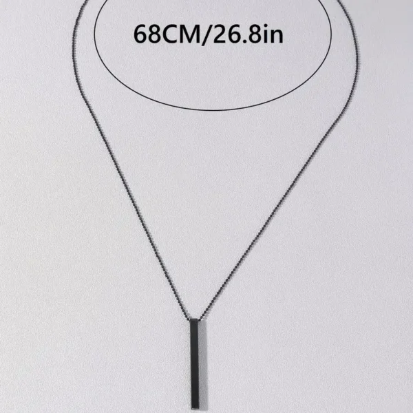 Men's Minimalist Black Iron Pendant Necklace