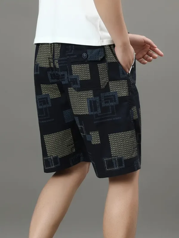 Men's Athletic Shorts - Red/Black Geometric Print