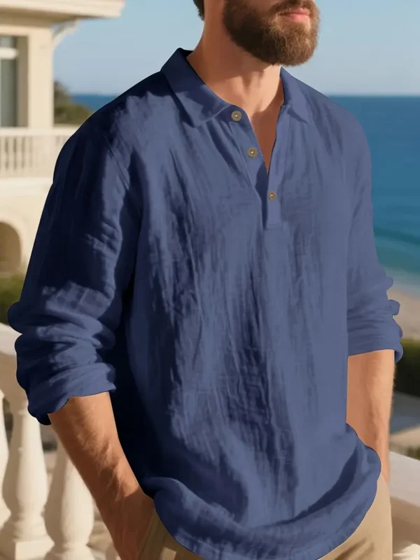 997b333e-2a18-458b-9127-84f0bf5c4184.webp Men's Solid Color Linen Shirt