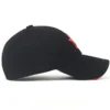 Casual Black Baseball Cap with Red Star