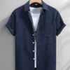 Men's Light Blue Striped Casual Shirt
