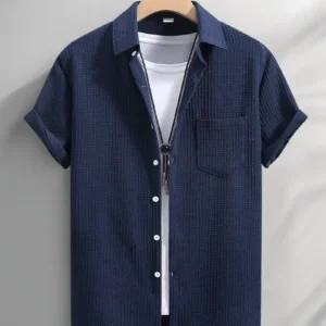 Men's Light Blue Striped Casual Shirt