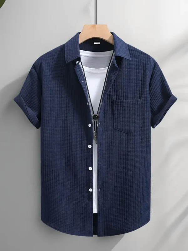Men's Light Blue Striped Casual Shirt