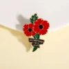 Cute Alloy Poppy Brooch Pin