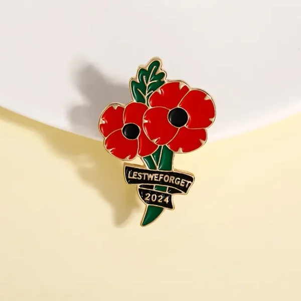 Cute Alloy Poppy Brooch Pin